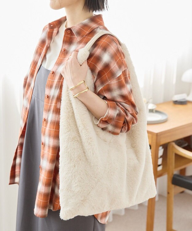 AMERICAN HOLIC フェイクファーバッグ Beige