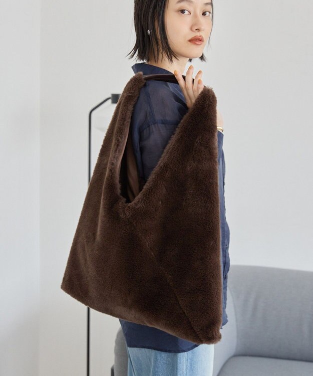AMERICAN HOLIC フェイクファーバッグ Brown
