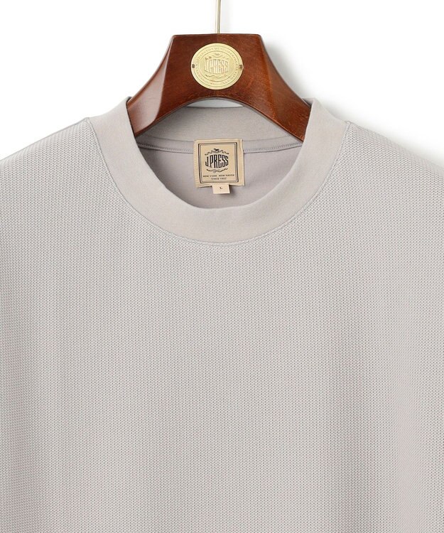 J.PRESS MEN オンでもオフでも品よく快適に【UVカット / 接触冷感 / 吸水速乾】【J.PRESS PREMIUM JERSEY】無地 ロングスリーブTシャツ ライトグレー系