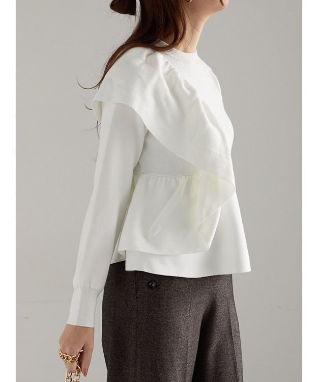 Te chichi アシンメトリーフリルニット《2025winter catalog item》 オフホワイト