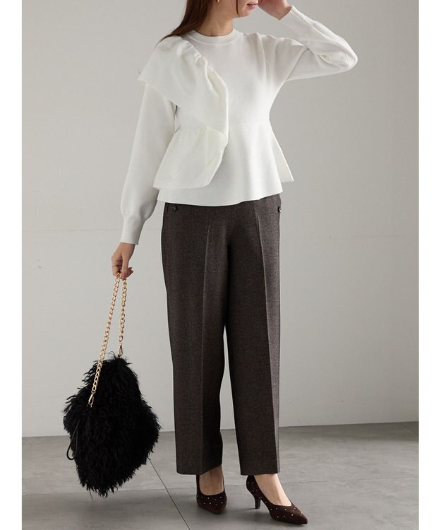 Te chichi アシンメトリーフリルニット《2025winter catalog item》 オフホワイト