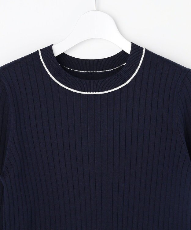 ANY SIS ラインポイント ニット ネイビー