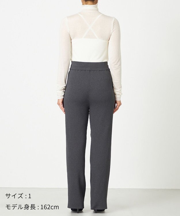 NAVE 【ReNAVE・手洗い可】スポンディッシュニットワイドリブパンツ グレー系