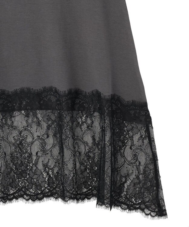 AMERICAN HOLIC 裾レースノースリーブプルオーバー Charcoal Gray