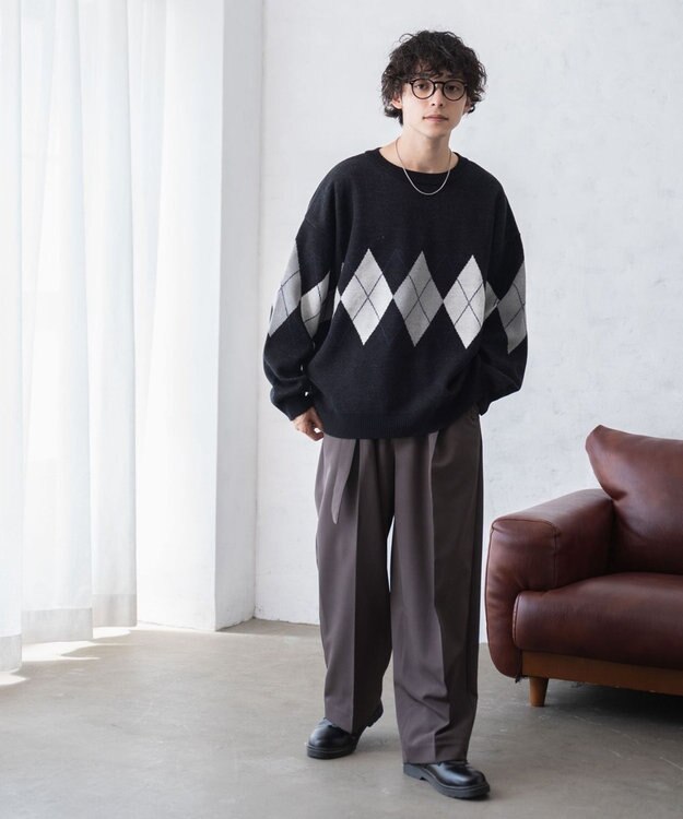 WEGO ルーズフィット総柄プルオーバー 柄1