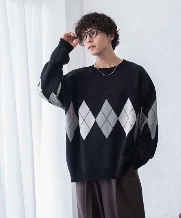 WEGO ルーズフィット総柄プルオーバー 柄1