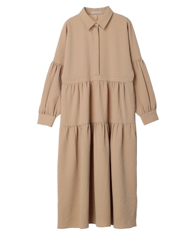 Green Parks armonia. ジャガードシャツワンピース Beige