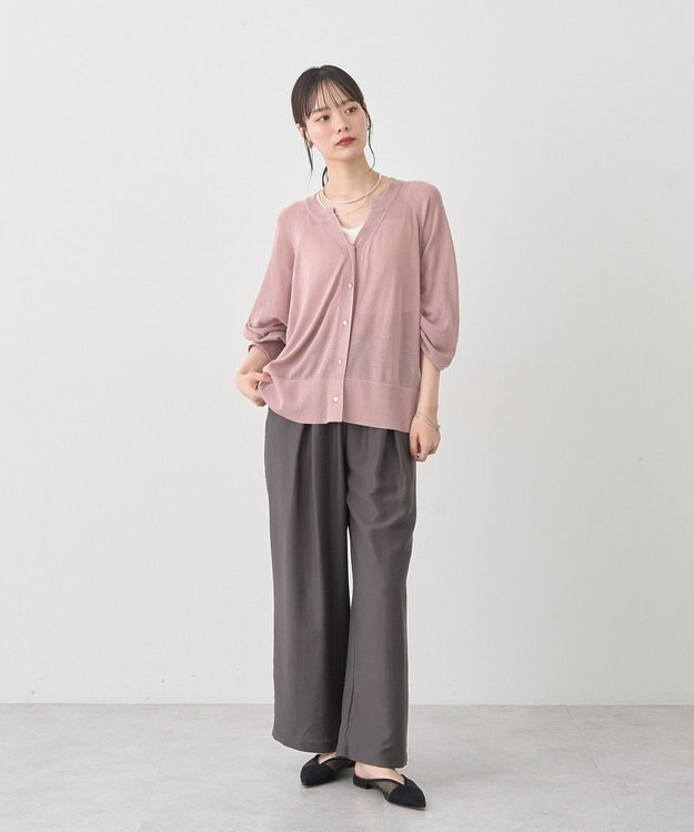 earth music&ecology リラックスタックパンツ Charcoal Gray