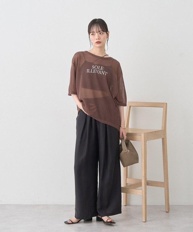 earth music&ecology リラックスタックパンツ Black