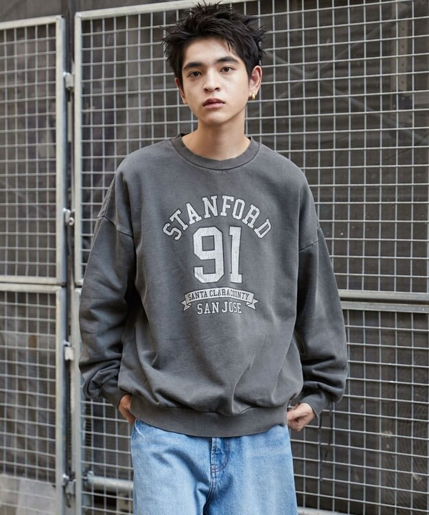 WEGO 【ユニセックス着用ITEM】ピグメントグラフィックプルオーバー 柄2