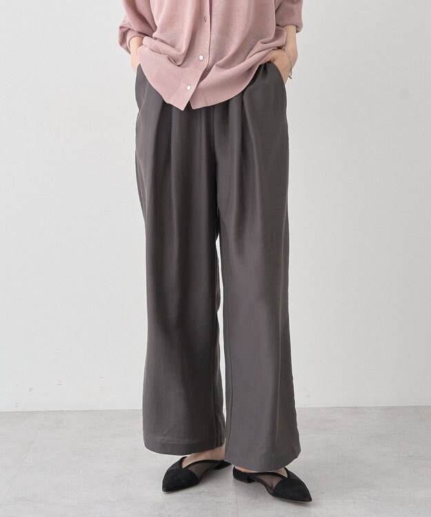 earth music&ecology リラックスタックパンツ Charcoal Gray