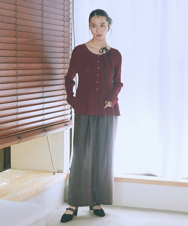 earth music&ecology リラックスタックパンツ Charcoal Gray