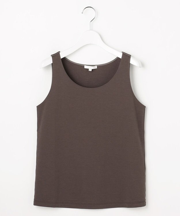 自由区 L スーピマスムーススリム タンクトップ ブラウン