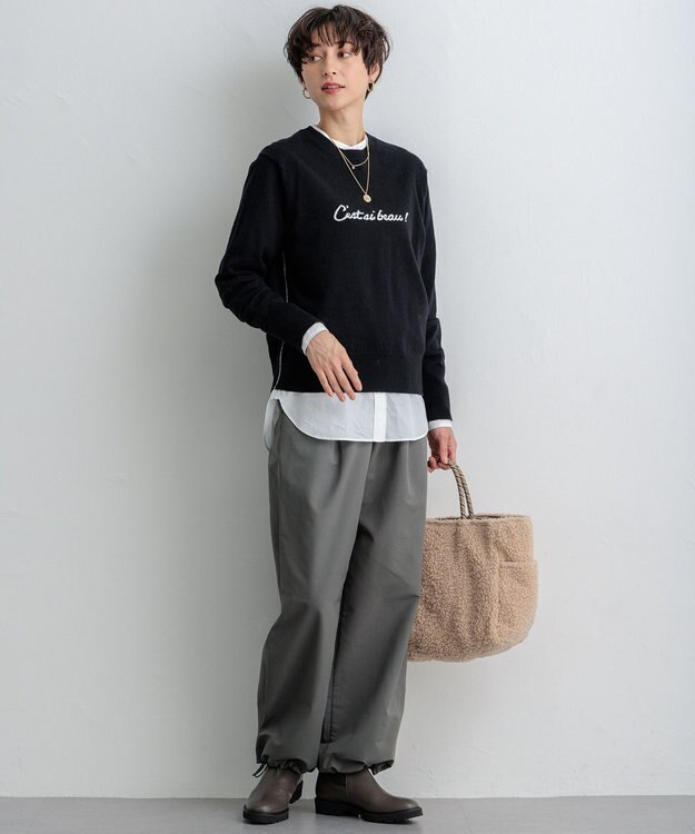 23区 S 【洗える】レターロゴ ニット ブラック系