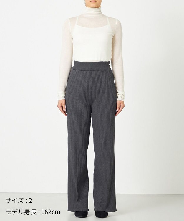 NAVE 【ReNAVE・手洗い可】スポンディッシュニットワイドリブパンツ グレー系