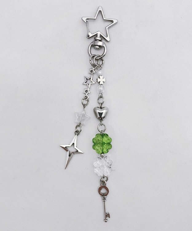 WEGO スタークローバービーズキーホルダー グリーン