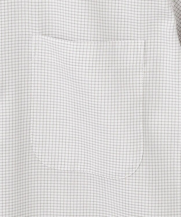 GOTAIRIKU 春夏向け【形態安定】SUMMERPREMIUMPLEATS_スナップダウンカラー 半袖ドレスシャツ_ブラウン(25年限定色) 白地×ダークブラウン格子