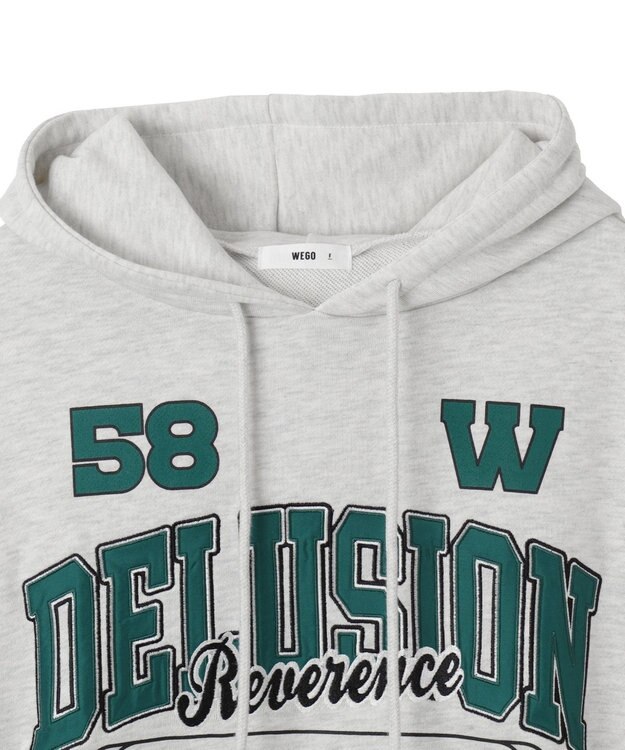 WEGO ロゴビッグプルパーカー ライトグレー