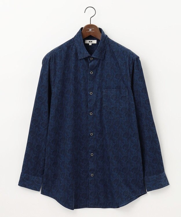 JOSEPH ABBOUD 【キングサイズ・ソフトな着心地】ペイズリー柄 コーデュロイシャツ ネイビー系6