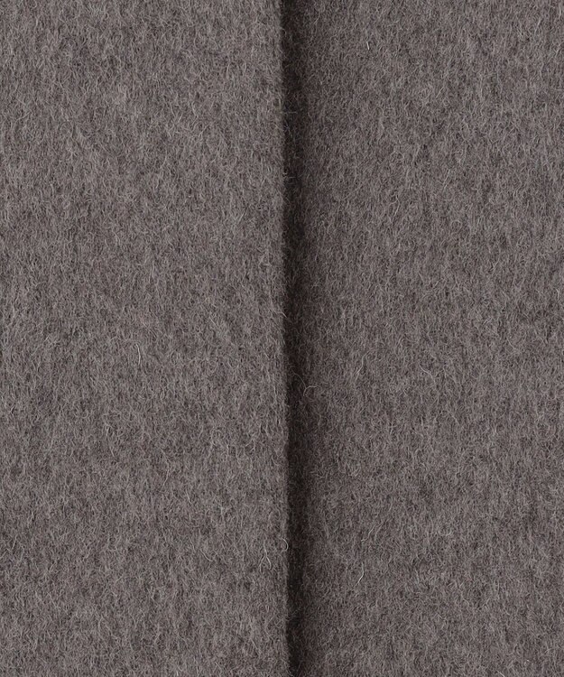 ANY 【防風裏地】ウールブレンドノーカラーコート チャコール