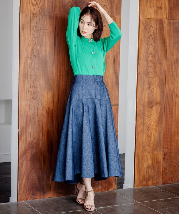 組曲 S 【組曲×setsuko sagittaire】ビジューボタンカーディガン グリーン系