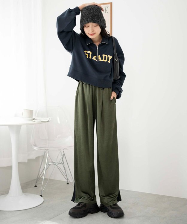 WEGO ハーフジップショートスウェット 柄5