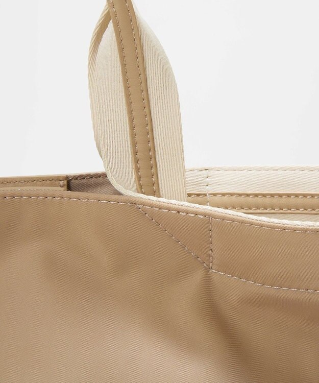 TOPKAPI 【TREASURE TOPKAPI】ストライプハンドル ナイロン 縦型 2way トートバッグ A4対応 ライトベージュ