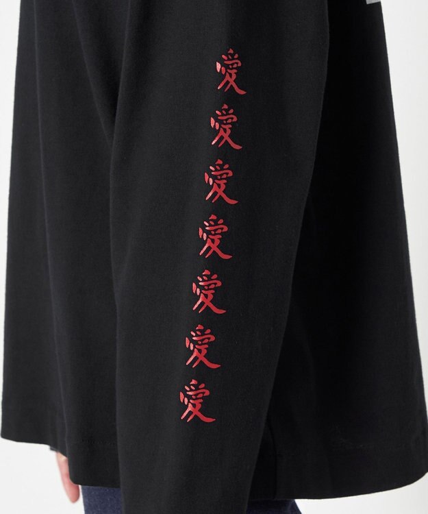 NAVE タブチ×NAVE プリント長袖Tシャツ ブラック系