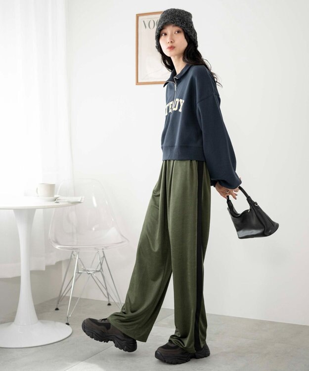 WEGO ハーフジップショートスウェット 柄5