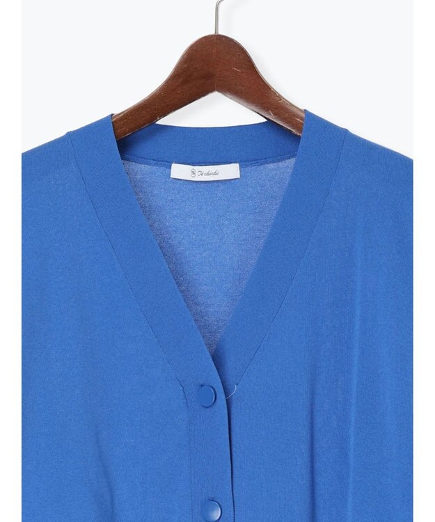 Te chichi 14G綿ポリVネックカーディガン ブルー