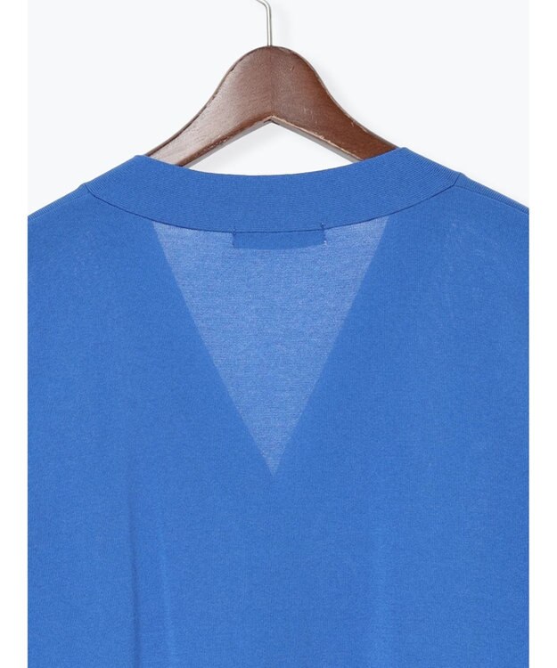 Te chichi 14G綿ポリVネックカーディガン ブルー