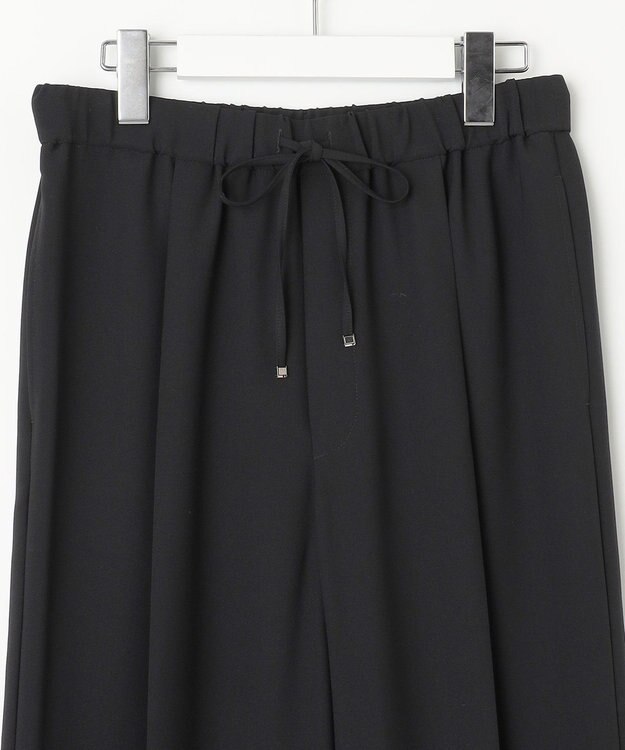 23区 【新色追加/洗える】ストレッチジョーゼット ワイドパンツ ブラック系