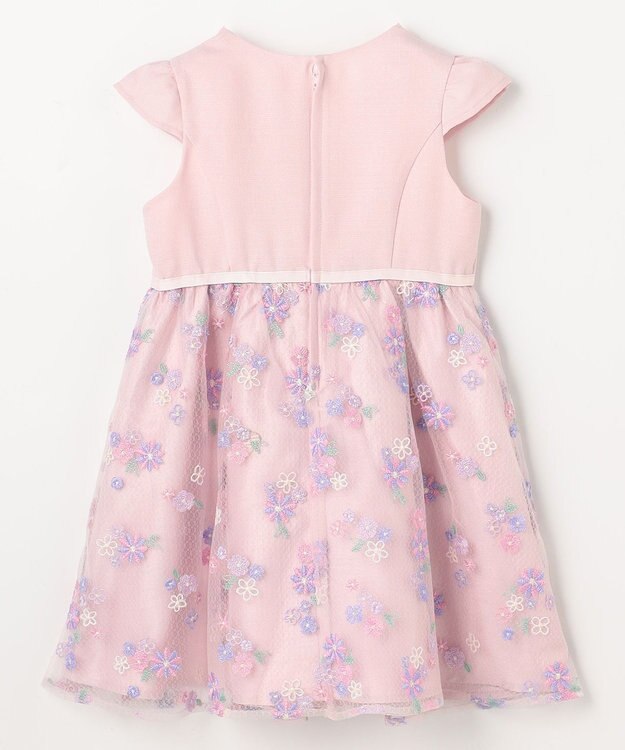 ANY KIDS 花柄刺繍ワンピース ピンク