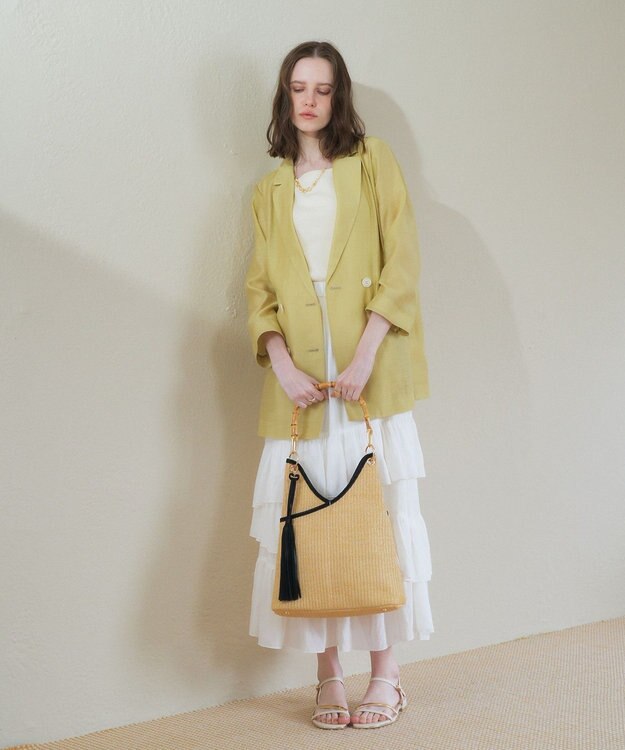 YECCA VECCA 【A4対応】チャーム付き2wayショルダーバッグ Beige