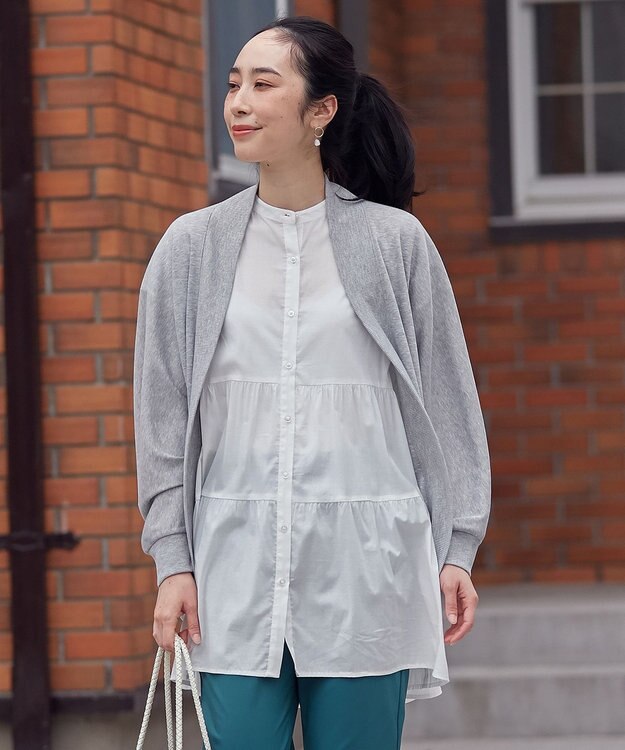 ANY 【UVケア/接触冷感】ドルマンスリーブカーディガン トップグレー