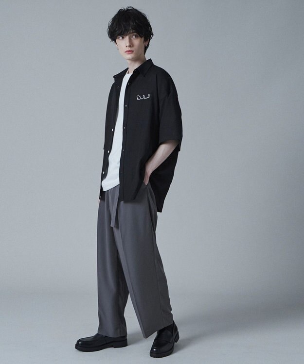 WEGO アムンゼンワンポイントBIGシャツ（S） ブラック