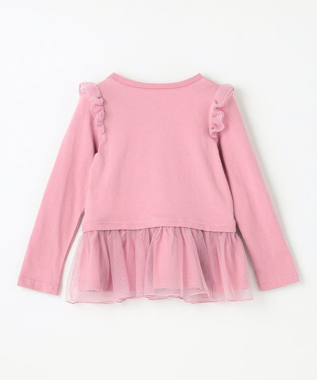 ANY KIDS 裾チュール 長袖 Tシャツ ピンク