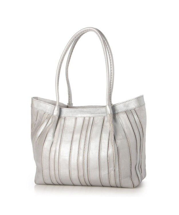 UNBILLION ピークスピーク PEAKS PEAK / ソフトレザーマルチストライプトート シルバー