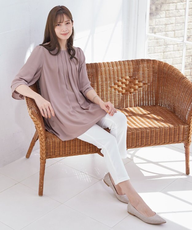 Tiaclasse 【日本製】ボール＆バー ラリエット ネックレス ゴールド