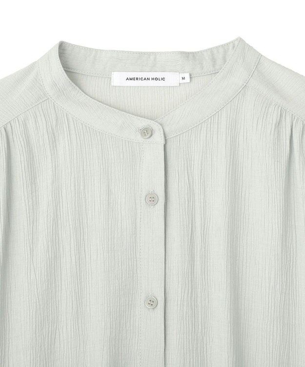 AMERICAN HOLIC 楊柳バンドカラーシャツ Mint