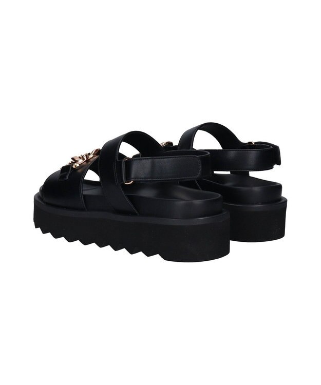 Bridget Birkin 【PARADIS COULEUR】メタルチェーン厚底フットベッドサンダル ブラック