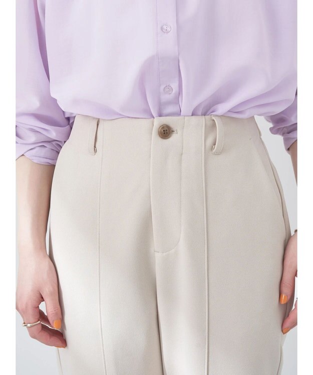 earth music&ecology カットツイルスリットセミフレアパンツ Beige