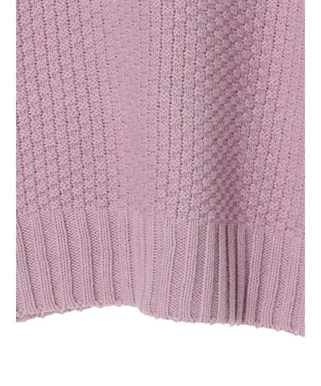 Green Parks 袖ラインカノコ編みニットプルオーバー Lavender