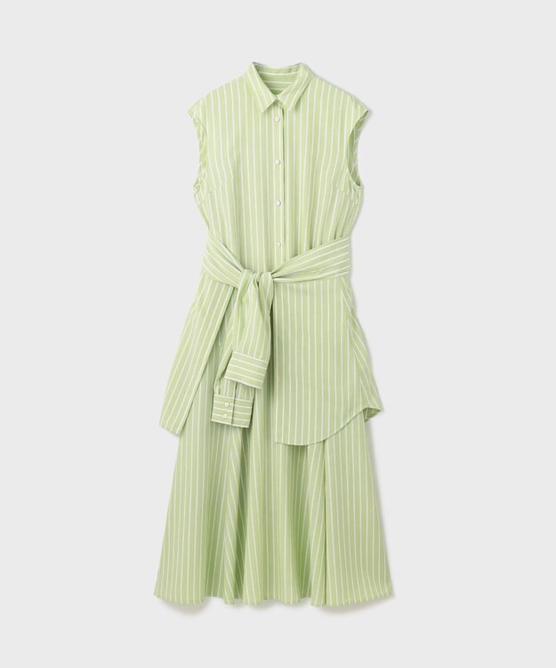 GRACE CONTINENTAL ストライプシャツワンピース グリーン
