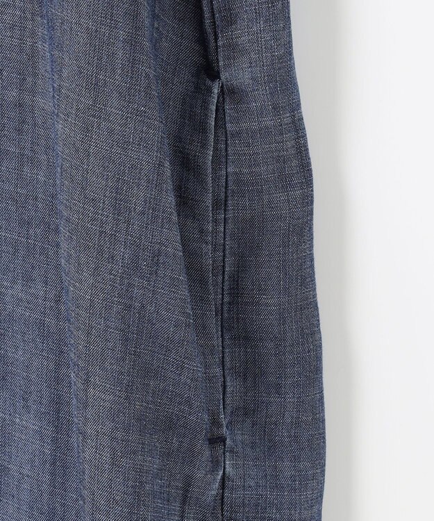 自由区 【洗える・XSサイズあり】テンセルリネンデニム ワンピース ネイビー系