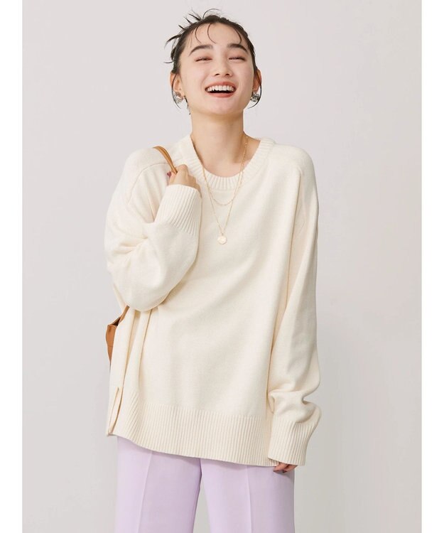 AMERICAN HOLIC クルーネックＢＩＧニットプルオーバー Off White