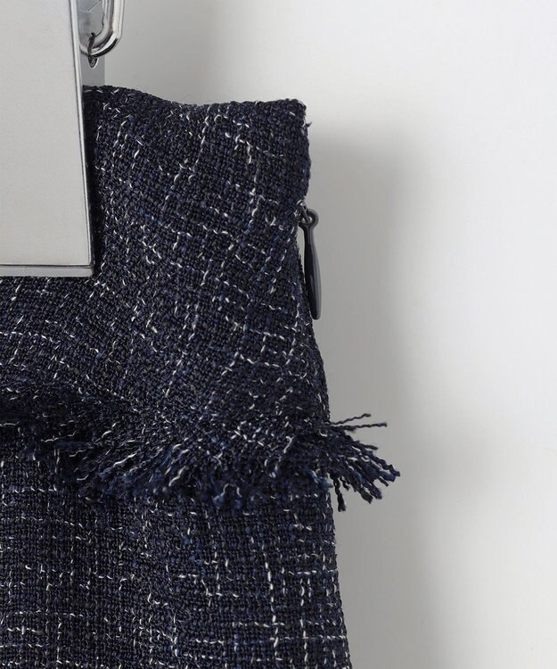 Feroux 【セットアップ対応】春ツイード フレアスカート ネイビー系1