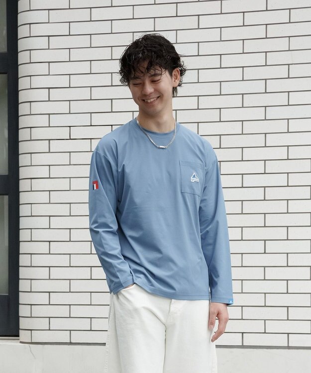 SHARE PARK MENS 【UVケア・吸水速乾・ストレッチ・軽量 】エンブレムTシャツ（L・XLサイズ） ブルー系