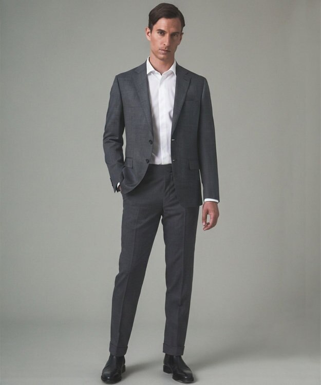 GOTAIRIKU セットアップ対応【洗える/ストレッチ/シワになりにくい】ZERO TRIA ウォッシャブルジャケット_ウール100% ライトグレー系8