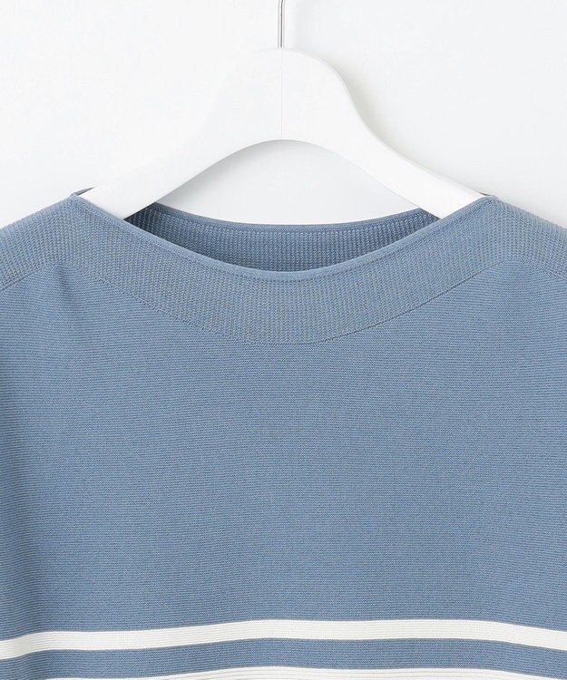 J.PRESS LADIES 【洗える】LINKS WG ホールガーメント ニット ブルー×オフ系